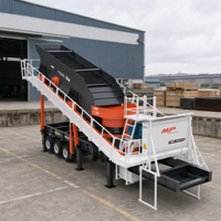 Installation mobile de concassage 395 TPH pour la production d'agrégats, ligne d'équipement de concassage par criblage, projet d'exploitation sur site de chantier