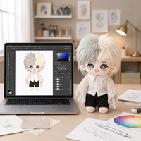 Poupée en peluche personnalisée bicolore à poils longs, style anime, avec cardigan en dentelle, pour cadeau et décoration