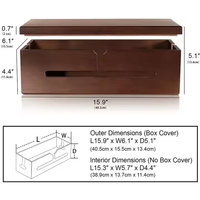 Vente en gros Boîte de gestion des câbles en bois massif Boîte de cache-cordon rectangulaire Boîtes de gestion des câbles en bois