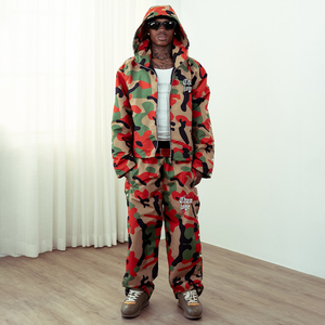Tùy Chỉnh Camo In Đồ Họa Thêu Logo Áo Và Quần Bó Sát Thiết Lập Chất Lượng Cao 100% Cotton Thiết Kế Thời Trang Dạo Phố Tracksuit - Product Image 1