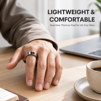 Bague Intelligente Étanche IP68 avec Suivi de Santé IA, Fréquence Cardiaque, Pression Artérielle, Sommeil, Suivi de Condition Physique et Enregistrement Audio Discret