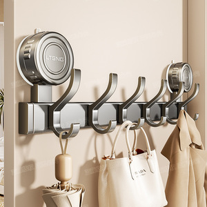 Lteng Suction Cup Hooks 5 Hanger Wall Mounted Heavy Duty Clothes Organizer Entrance Door Storage Rack - Product Image 1
