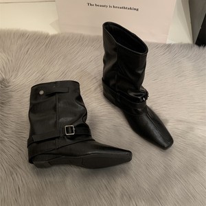 Bottes Martin pour femmes de haute qualité en gros, bottes de chevalier pour l'automne <span class=keywords><strong>et</strong></span> l'hiver, boucle de ceinture personnalisée, tête carrée - Product Image 2