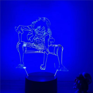 Figura de Anime japonés One Piece Luffy Lover, iluminación Led, lámpara de escritorio para dormitorio, Sensor táctil colorido, 3D ilusión, luz LED de <span class=keywords><strong>noche</strong></span> - Product Image 3