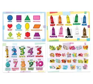 테이블 장식용 어린이를위한 맞춤형 다채로운 인쇄 플레이스매트 일회용 교육용 다이닝 매트 4 세트