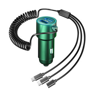 Kabel pengisi daya mobil <span class=keywords><strong>3</strong></span> in 1 Universal, adaptor pengisi daya cepat dua Port PD + Usb 30w untuk ponsel - Product Image 2