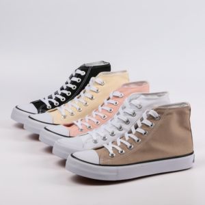 รองเท้าผ้าใบหุ้มข้อสูง น้ำหนักเบา กันลื่น แฟชั่นคลาสสิก สีขาว สำหรับฤดูร้อน ฤดูใบไม้ร่วง ฤดูใบไม้ผลิ ขายส่ง - Product Image 1