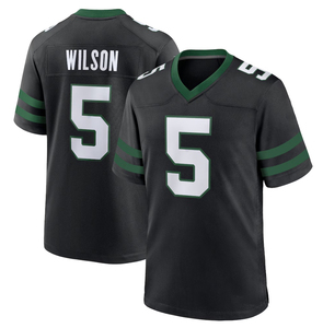 Vente flash : T-shirt vert et blanc pour homme, New York # 5 Maillots de football de l'équipe Garrett Wilson - Product Image 4