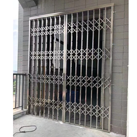 Grille accordéon économique en acier inoxydable 304, à commande manuelle, pour petite boutique, maison ou fenêtre