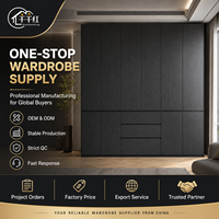 Armoire sur mesure avec portes battantes et rangement par tiroirs pour chambre, appartement, villa, hôtel, projet OEM ODM
