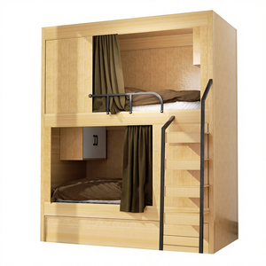 Modern And Simple Wood <strong>Bunk</strong> <strong>Bed</strong> For School Dormitory Guardrail Space Capsule Youth Apartment High And Low <strong>Bed</strong> - Product Image 1