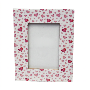 Atiqco Model 788158 Elegant Red Hearts Resin Photo <b>Frame</b> with Acacia Wood Border for Showcasing Your Loved Ones - Product Image 1