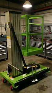 Plateforme élévatrice aérienne avec dimensions totales de 1,36 x 0,90 x 2,1 m, hauteur de travail de 11,7 m, cylindre de 1900 mm et tube d'entretoise de 40 x 80 x 3 mm - Product Image 5