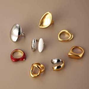 Anillos de Joyería de Moda, Anillos Personalizables con Estilos Distintivos, Hechos con Materiales de Acero Inoxidable y Estructura de Anillo Abierto Ajustable - Product Image 2