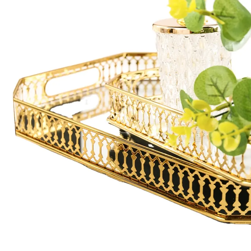 Decorative Metal Living Room Storage Tray Home Decoration Item for Organization and Style