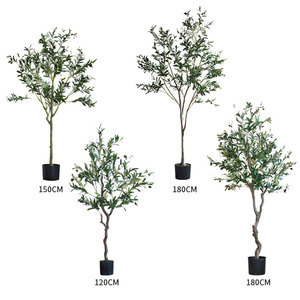 Arbre d'olivier artificiel personnalisé de 5 pieds à 8 pieds, aspect naturel, avec des branches en bois vert, faux ornemental, Azeitona Les Oliviers Olivo - Product Image 4