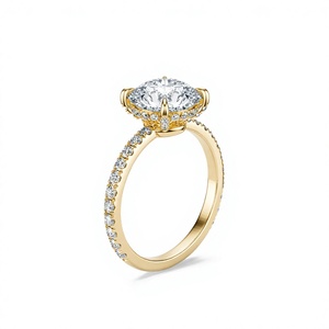 Anillo de Diamante Cultivado en Laboratorio de Corte Brillante Redondo de 2.5 Quilates, Oro de 14K, Joyería Fina - Product Image 4
