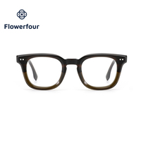 Lunettes Vintage en Acétate Flowerfour FFM3010 pour Adultes, Monture Épaisse Pleine, Lunettes Optiques, Montures de Lunettes de Mode