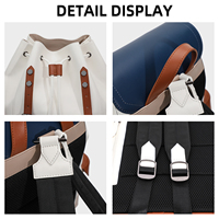 Mochila de Viaje SEWAFOX para Hombre, Impermeable, de Cuero PU, Gran Capacidad, Estilo Retro, con Cordón, para Computadora y Uso Diario