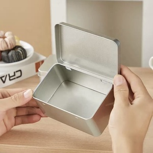 Số lượng lớn hình chữ nhật có bản lề Nắp thủ công Thẻ Snack lưu trữ thực phẩm tin kim loại hộp thiếc - Product Image 1
