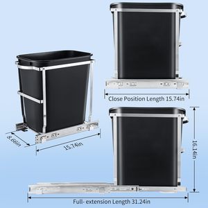 Cesto de basura deslizante para encimera, organizador de armario extraíble con riel deslizante, soporte para cesto de basura bajo fregadero - Product Image 4