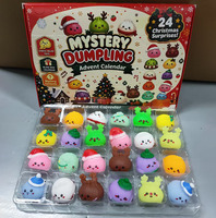 Calendrier de l'Avent 2026 : Boîte Mystère de Noël TPR à Montée Lente, Compte à Rebours Aléatoire, Jouets Squishy en Forme de Bao Bun à Presser