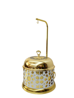 Conteneur Isotherme Luxueux Blanc-Doré Creux en Acier Inoxydable 8L, Chauffe-Plats à Carburant pour Mariages, Fêtes et Buffets