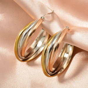 ต่างหูห่วงเกลียวทรงเรขาคณิต ดีไซน์ทันสมัย ชุบทอง 18k สแตนเลสกันน้ำ รุ่นใหม่ล่าสุด แฟชั่นสุดฮิต สำหรับทุกเพศ - Product Image 5