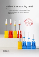 5 pièces manucure perceuse électrique accessoire carbure de tungstène polisseuse à ongles Bit 3/32 taille différentes couleurs épaisseur céramique