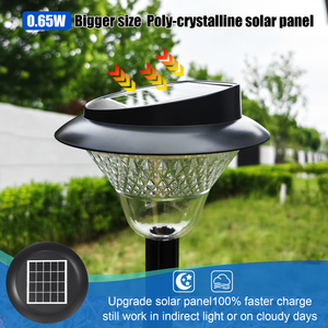 Lampe de jardin LED extérieure durable Panneau <span class=keywords><strong>solaire</strong></span> alimenté par batterie avec lumière blanche chaude Corps en plastique résistant aux intempéries - Product Image 4