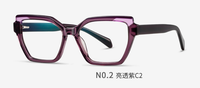 Monture optique en acétate surdimensionnée FD22101 avec logo personnalisé, design polygone solide et style coloré tendance, en stock