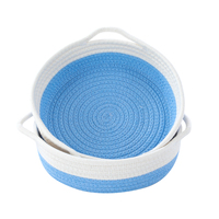 Panier cadeau en corde de coton tissé panier de rangement moderne pliable écologique pour les poignées de décoration d'utilisation de blanchisserie de vêtements