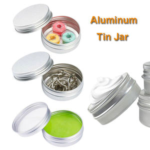 Envases de crema para el cuidado de la piel, tarro de crema de aluminio plateado con logotipo en relieve, tarro de aluminio roscado de 20ml con ventana transparente - Product Image 4