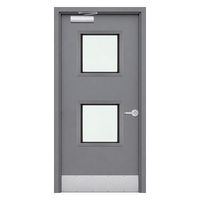 Porte coupe-feu en acier galvanisé, résistance au feu 60 minutes, pour hôtels, porte de service, porte affleurante avec ferme-porte coupe-feu