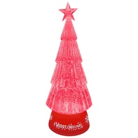 Pohon Natal Kristal RGB Berwarna-warni dari Plastik, Hadiah dengan Lampu LED dan Musik Terpasang