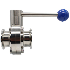 Dairy Food-grade Sanitary Quick Butterfly Valve SS 304 316 Stainless Steel Three-leaf Clamp Manual butterfly Valve - Product Image 6