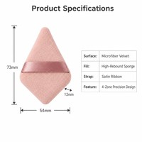 Houppette en microfibre floquée JLY pour fond de teint et poudre libre, ultra douce, avec applicateur de maquillage