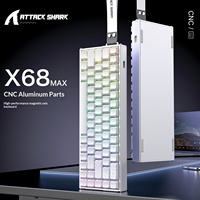 Teclado para Juegos ATTACK SHARK X68MAX de Aleación de Aluminio con Interruptor Magnético, 8K Polling, Mecánico CNC, Luz RGB