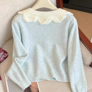 Women's Peter Pan Collar <b>Cardigan</b> Sweater Loose Fit Candy Color Knitwear Anti-Pilling Single Breasted Autumn Winter Outerwear - Product Image 2