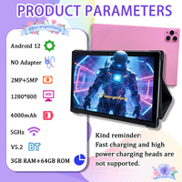 Tablet Android 10.1 inci WiFi 5G Tren Terbaru dengan Keyboard, Prosesor MTK Octa Core, Android 12, Layar IPS 1280*800, RAM 3GB, ROM 64GB, USB-C, 1.5GHz, untuk Bisnis