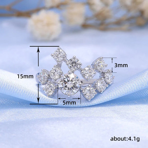 Anillo de Diamantes de Oro Blanco para Mujer Q326, Corte Brillante Redondo, Color G, Natural, Estilo Clásico de Compromiso - Product Image 5