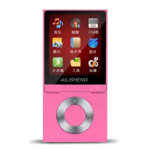 Portable BT MP4 Media Player 1.8in Screen Lecteur de musique MP3 avec enregistrement Radio Fm Haut-parleur intégré Hi-Fi Support Carte SD