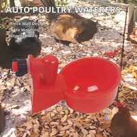 Abreuvoir automatique pour volailles, bol en plastique rouge, abreuvoir rond pour poulets et pigeons, utilisation en élevage