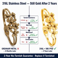 Gelang Bunga Romantis Trendi Elegan Baja Tahan Karat 316L Desain Cinta Wanita Berongga Lapis Emas 18K PVD Perhiasan Pergelangan Tangan Terbuka