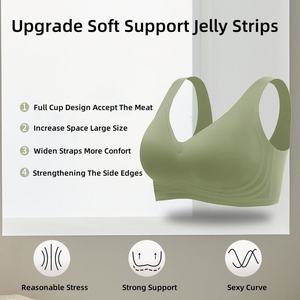 All'ingrosso taglie forti M-5XL <span class=keywords><strong>Push</strong></span> <span class=keywords><strong>up</strong></span> senza soluzione di continuità reggiseno morbido Sujetadores supporto senza fili Nipple gelatina senza cuciture mutandine del reggiseno - Product Image 4