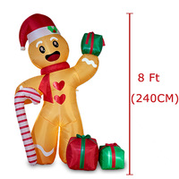 Décoration de Noël géante personnalisée en forme d'homme en pain d'épices, en polyester imperméable et réutilisable, respectueuse de l'environnement, pour événements extérieurs