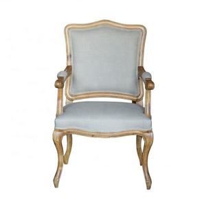 P0060 Franse klassieke massief houten antieke banket-eetkamerstoel met armleuningen voor thuis- en hotelgebruik - Product Image 1
