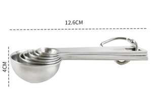 Cucharas Medidoras Premium de Acero Inoxidable 18/<span class=keywords><strong>8</strong></span>, Juego de Cucharas Medidoras y <span class=keywords><strong>Tazas</strong></span>, Cucharón Pequeño con Medidas Métricas - Product Image 6