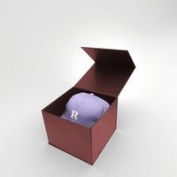 Casquette de baseball de haute qualité personnalisée, emballage cadeau de luxe, boîte rigide pliable avec revêtement UV magnétique
