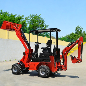 Mini Engine Backhoe Two Ends Busy Excavator Digger <b>Wheel</b> Skid Steer <b>Small</b> Multi-function Shovel 75KW - Product Image 1